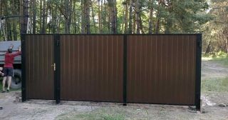 Купить распашные ворота из профнастила Обнинск, цена от 2768 руб.